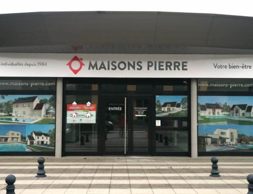 Maisons Pierre – Vitrophanie – Enseigne à Marange-Silvange